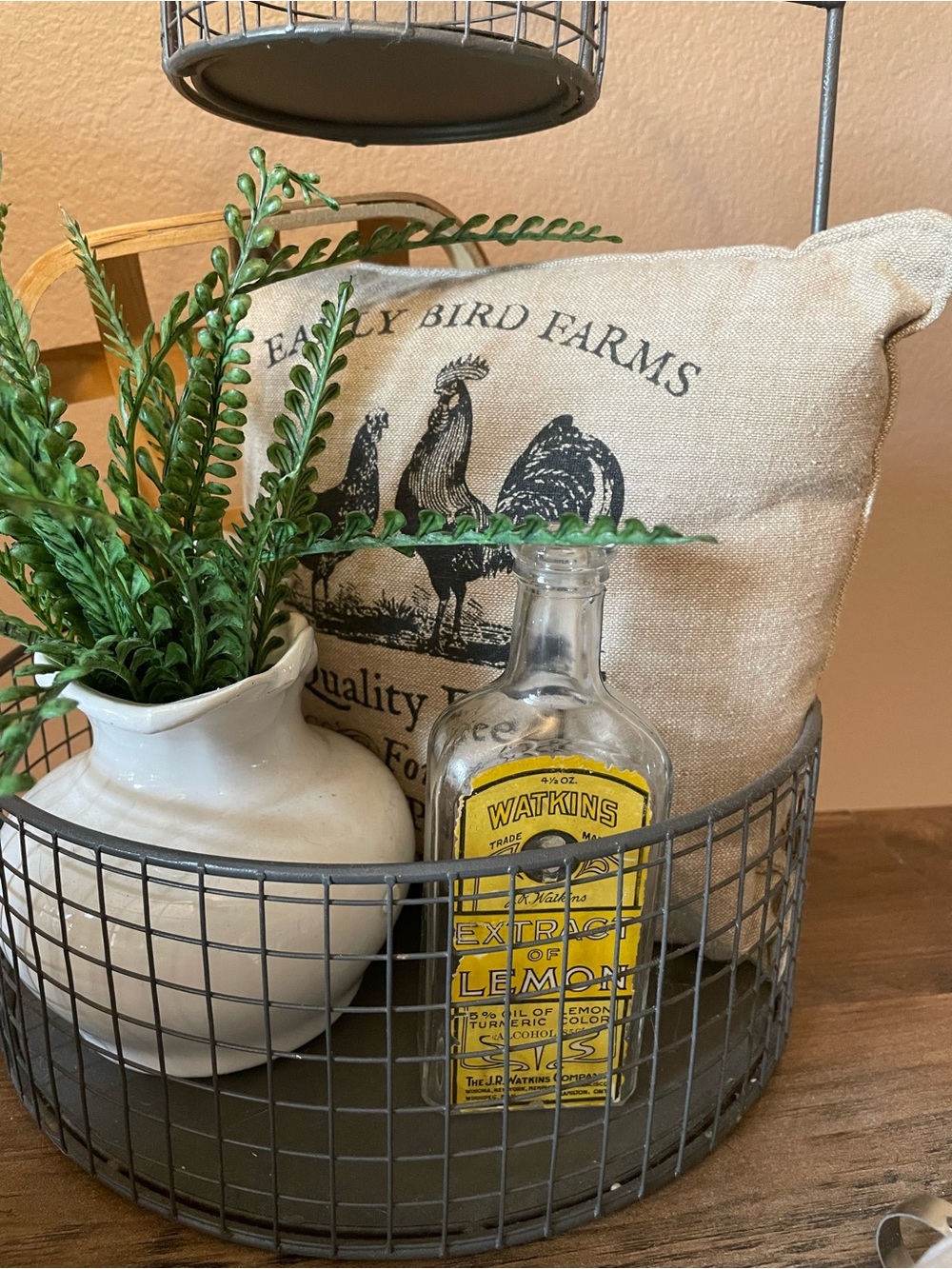 Vintage Yellow Lemon Extract Bottle - Farmhouse Home Accent